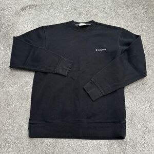 Columbia Sweatshirt Mens Small Black Crew Neck Cotton Pullover Casual Outdoor